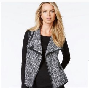 KUT | faux leather tweed vest